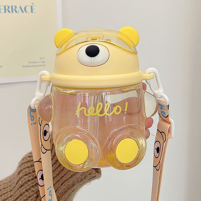 Cute Portable Water Bottle with Straw for Events